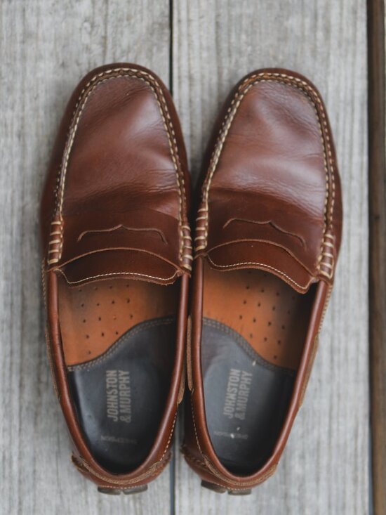 Johnston & Murphy Mahogany Brown Sheepskin Penny Loafers 8.5 M main image 3